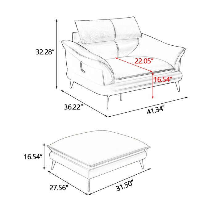 Corrigan Studio® Litty Upholstered Armchair with Ottoman Wayfair
